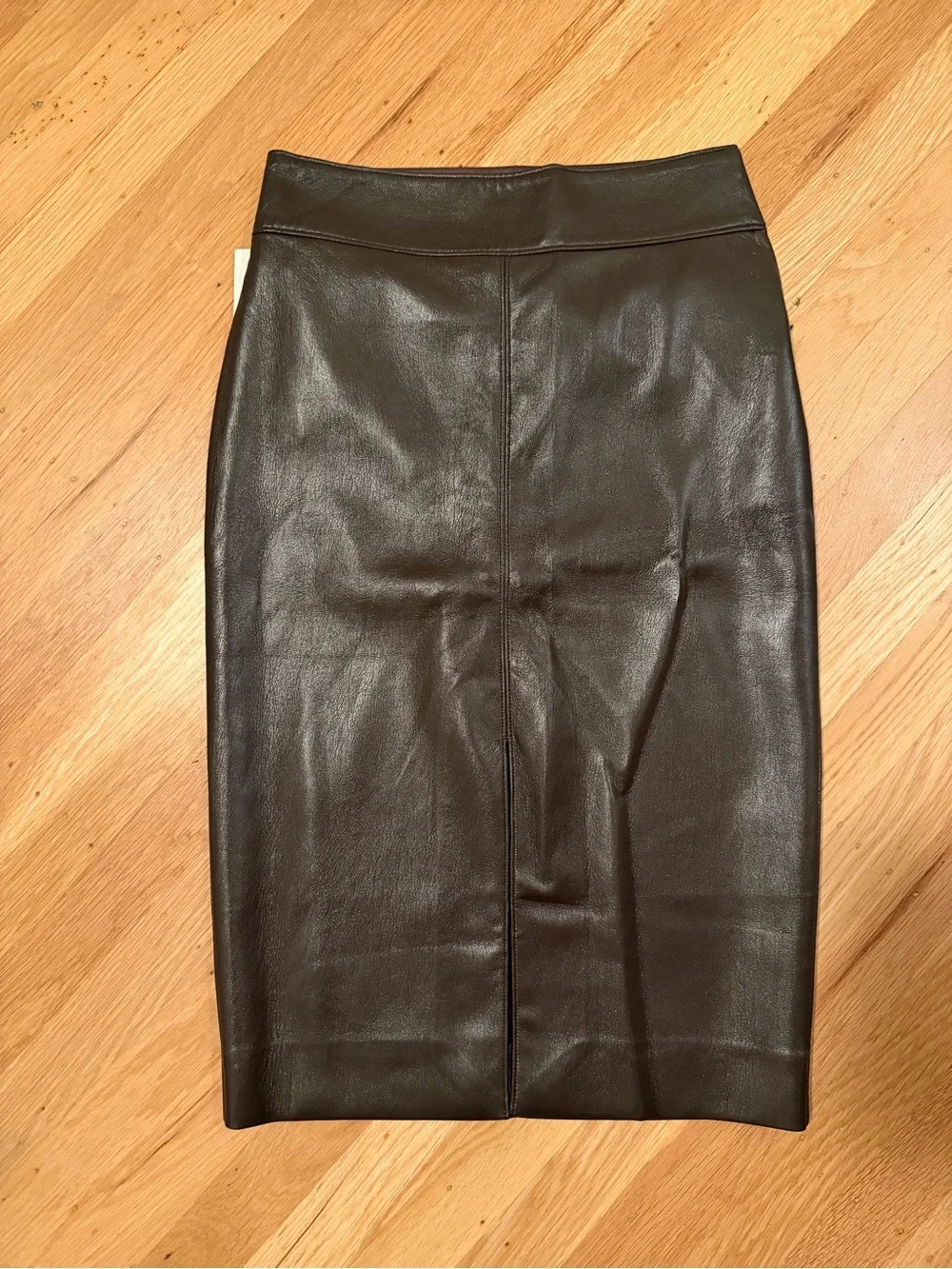 Aritzia Chocolate Brown Faux Leather Pencil Skirt
